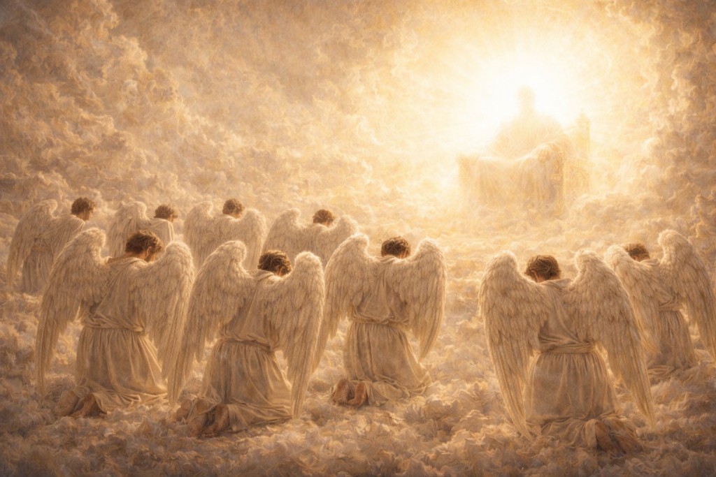 Aniołowie przed Jehową