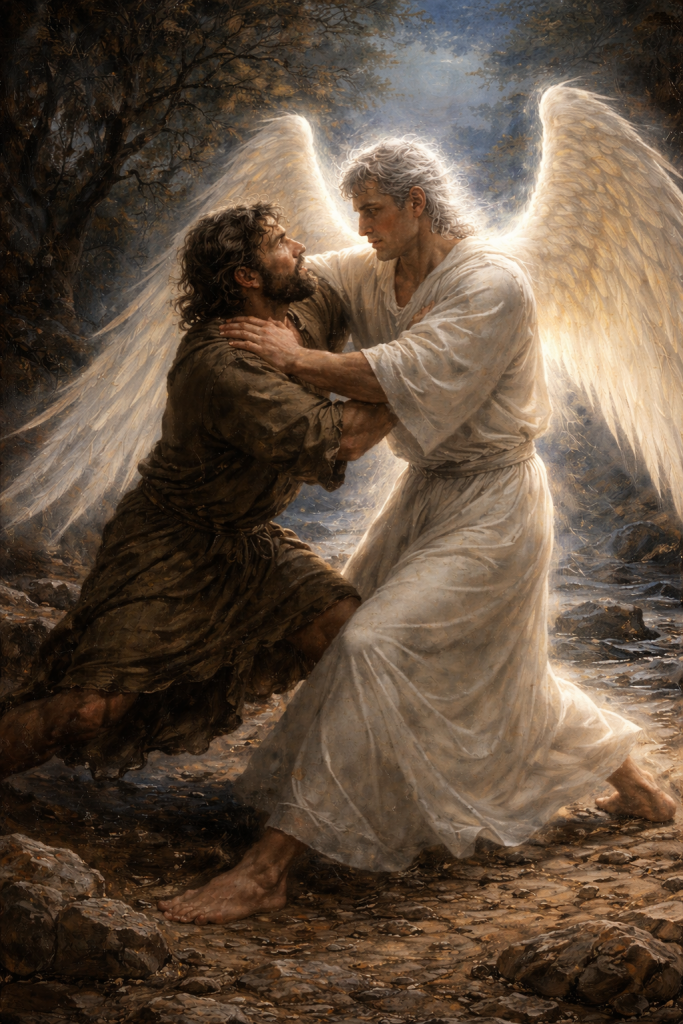 Jakub siłuje się z aniołem Bożym